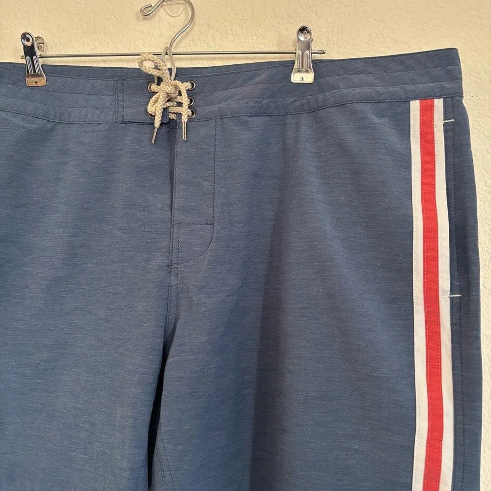 Faherty Mens Retro Surf Stripe Board Shorts